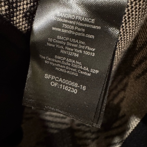 Sandro Black and Cream Checkered Blazer - Picture 8 of 9